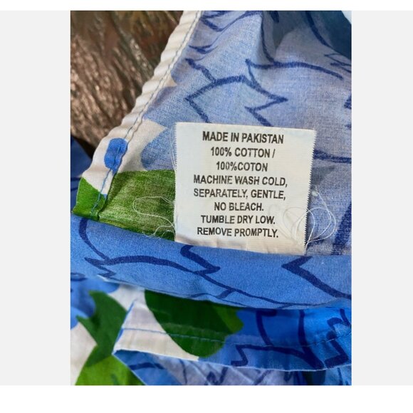 Crate & Barrel Marimekko Primavera Blue Cotton STANDARD Pillow Sham Set 2pc - Picture 6 of 7